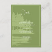 Moderne Waterverf Mountain Lake bruiloft details Informatiekaartje (Voorkant)