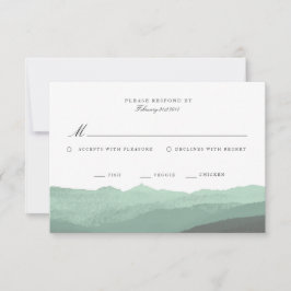 Moderne Waterverf Mountain RSVP-kaart RSVP Kaartje
