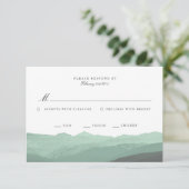 Moderne Waterverf Mountain RSVP-kaart RSVP Kaartje (Staand voorkant)