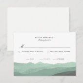 Moderne Waterverf Mountain RSVP-kaart RSVP Kaartje (Voorkant / Achterkant)