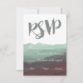 Moderne Waterverf Mountain RSVP-kaart RSVP Kaartje