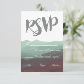 Moderne Waterverf Mountain RSVP-kaart RSVP Kaartje (Staand voorkant)