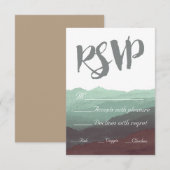 Moderne Waterverf Mountain RSVP-kaart RSVP Kaartje (Voorkant / Achterkant)