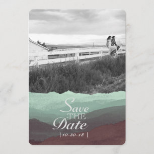 Moderne Waterverf Mountain Save the Date