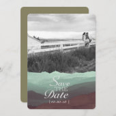 Moderne Waterverf Mountain Save the Date (Voorkant / Achterkant)