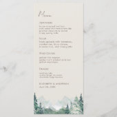 Moderne Waterverf Mountains Weddenmenu Menu (Voorkant)