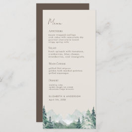 Moderne Waterverf Mountains Weddenmenu Menu