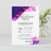 Moderne Waterverf mudges Graduation Party nodigt u Kaart (Staand voorkant)