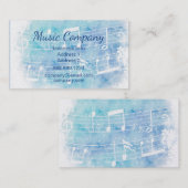 Moderne Waterverf Muzieknoten Visitekaartje (Voorkant / Achterkant)