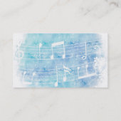 Moderne Waterverf Muzieknoten Visitekaartje (Achterkant)