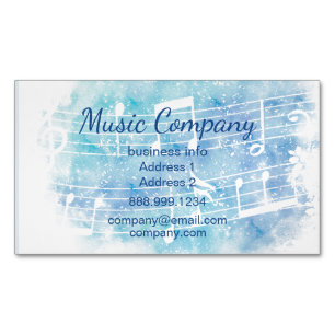Moderne Waterverf Muzieknoten Visitekaartje Magnetisch Visitekaartje
