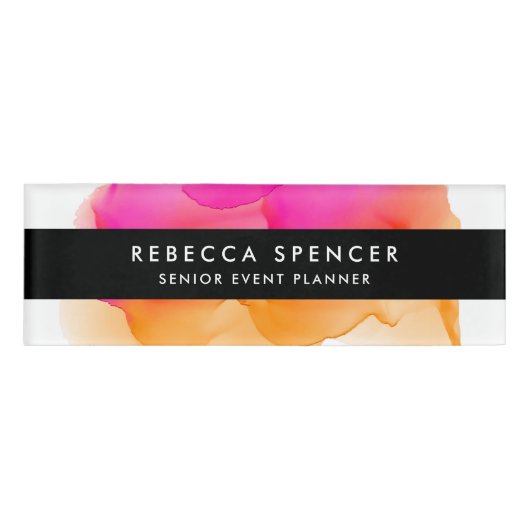 Moderne Waterverf Naambadge (Voorkant)