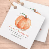 Moderne Waterverf najaar Thanksgiving pomkin Bedankjes Labels