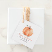 Moderne Waterverf najaar Thanksgiving pomkin Bedankjes Labels (In situ)