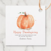 Moderne Waterverf najaar Thanksgiving pomkin Bedankjes Labels (Achterkant)