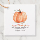 Moderne Waterverf najaar Thanksgiving pomkin Bedankjes Labels (Voorkant)