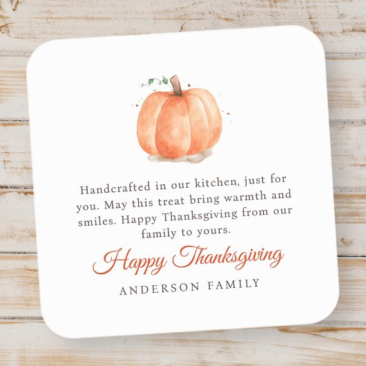 Moderne Waterverf najaar Thanksgiving pomkin Vierkante Sticker