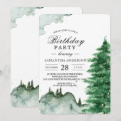 Moderne Waterverf Natuur groene bomen in vita Kaart (Voorkant / Achterkant)