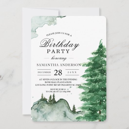 Moderne Waterverf Natuur groene bomen in vita Kaart (Voorkant)