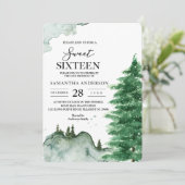 Moderne Waterverf Natuur groene bomen in vita Kaart (Staand voorkant)