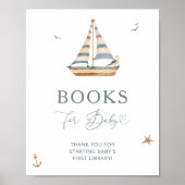 Moderne Waterverf nautische zeilboot boeken voor B Poster (Voorkant)