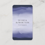 Moderne Waterverf Navy Blue Social Media QR Code Visitekaartje (Voorkant)