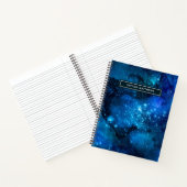 Moderne Waterverf Nebula Galaxy Name Blue notebook Notitieboek (Binnen)