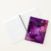 Moderne Waterverf Nebula Galaxy Name Paars Notitieboek (Binnen)