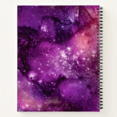 Moderne Waterverf Nebula Galaxy Name Paars Notitieboek (Achterkant)