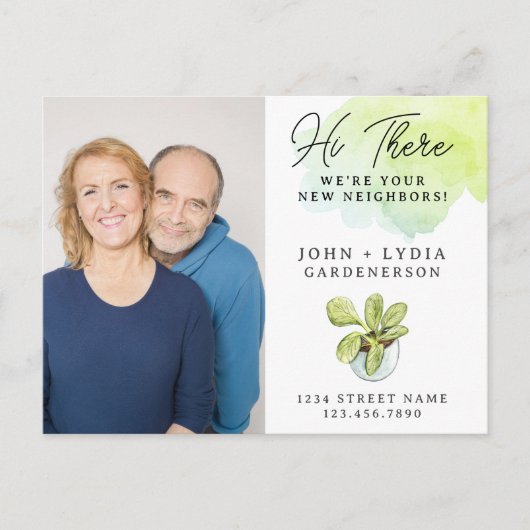 Moderne Waterverf Nieuw Buurland Briefkaart (Voorkant)