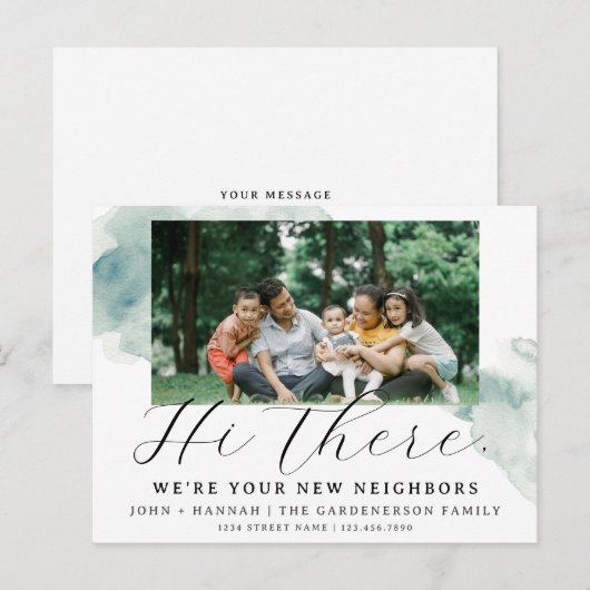 Moderne Waterverf Nieuw Buurland Briefkaart (Voorkant / Achterkant)