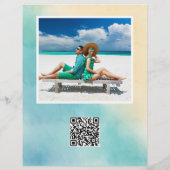 Moderne Waterverf Ocean Beach Foto Save the Date Flyer (Achterkant)