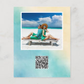 Moderne Waterverf Ocean Beach Foto Save the Date Flyer (Achterkant)