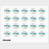 Moderne Waterverf Ocean Beach Save the Date Ronde Sticker (Vel)