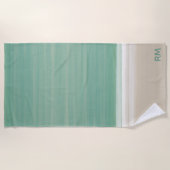 Moderne Waterverf Ocean Sand Monogram Strandlaken (Voorkant)