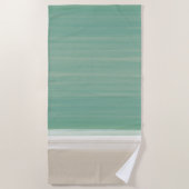 Moderne Waterverf Ocean Sand Monogram Strandlaken (Voorkant)
