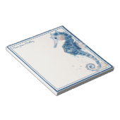 Moderne Waterverf Ocean Seahorse Nautical Notitieblok (Schuin)