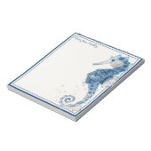 Moderne Waterverf Ocean Seahorse Nautical Notitieblok (Linkerzijde)
