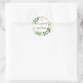 Moderne Waterverf oliage Wedding Ronde Sticker (Tas)