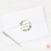 Moderne Waterverf oliage Wedding Ronde Sticker (Envelop)