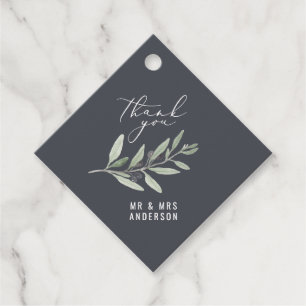 Moderne waterverf olijfbotanische bruiloft bedankjes labels