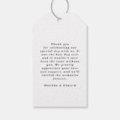 Moderne waterverf olijfbotanische bruiloft cadeaulabel (Achterkant)