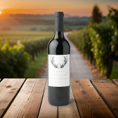 Moderne Waterverf Olijftak ELKE Verjaardag Wijn Etiket