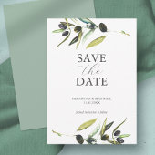 Moderne waterverf Olijftak Save The Date