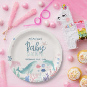Moderne Waterverf onder het Zee Baby shower Papieren Bordje (Feest)