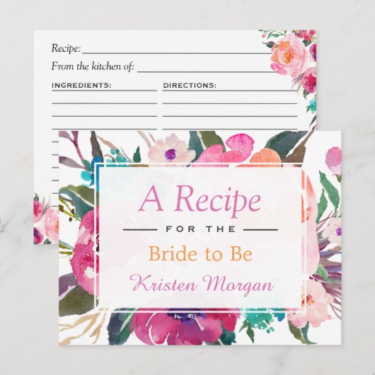 Moderne Waterverf — ontvang Vrijgezellenfeest Briefkaart (Voorkant / Achterkant)