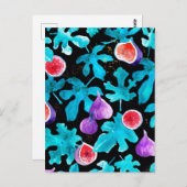 Moderne Waterverf op zwart Briefkaart (Voorkant / Achterkant)