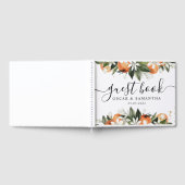 Moderne Waterverf Oranje en lederen schoonheid Gastenboek (Volledig)