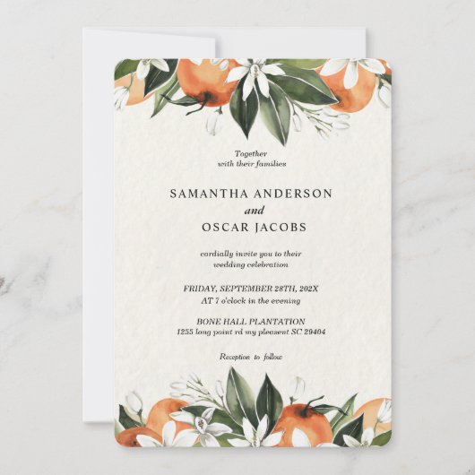 Moderne Waterverf Oranje en lederen schoonheid Kaart (Voorkant)