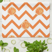 Moderne waterverf oranje wit patroon theedoek (Gevouwen)